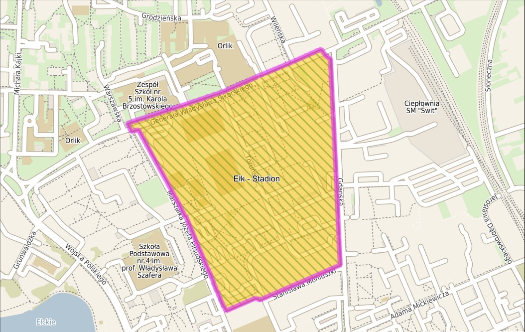 Ponowne wyłożenie do publicznego wglądu projektu miejscowego planu zagospodarowania przestrzennego zwanego "Ełk- Stadion"