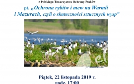 Prezentacja "Ochrona rybitw i mew na Warmii i Mazurach, czyli o skuteczności sztucznych wysp"