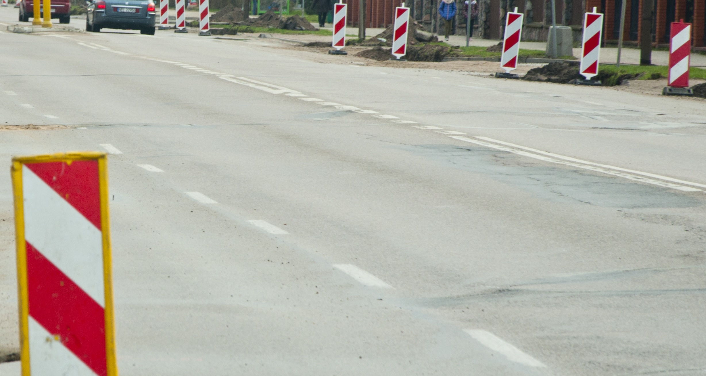 Work is ongoing on a closed Street Łukasiewicz in ełk