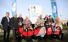 Revealed plaques commemorating the stadium's patron saint