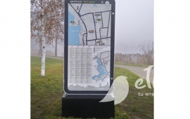 Ełk map on the tourist board