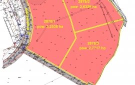 Wykaz nieruchomości gruntowych niezabudowanych, położonych w Ełku przy ul. Produkcyjnej, oznaczonych jako działki o nr: 2878/1 (3,2538 ha), 2878/2 (2,6329 ha), 2878/3 (2,7717 ha), przeznaczonych do sprzedaży w drodze przetargu pisemnego nieograniczonego