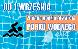 Park Wodny - zmiana godzin otwarcia