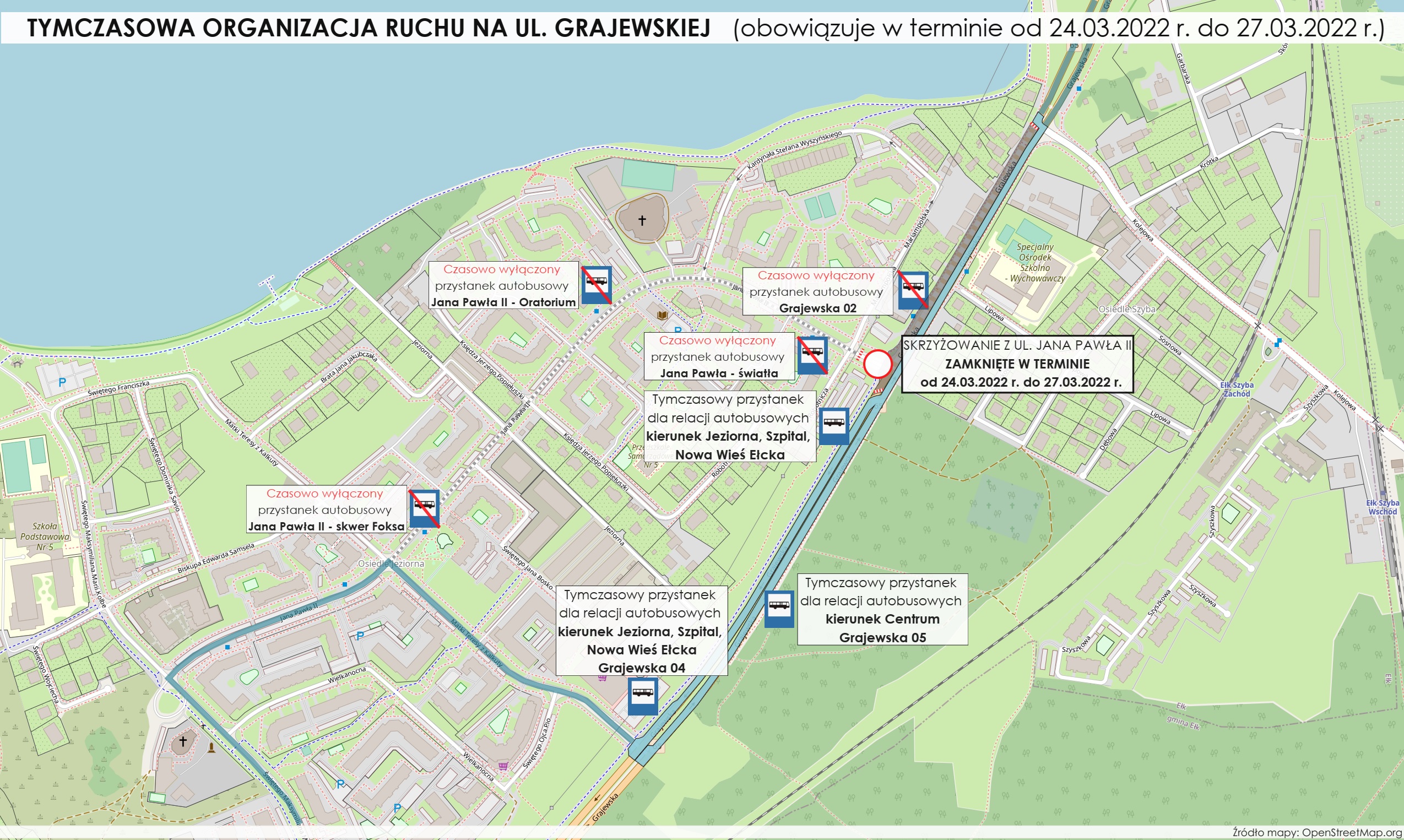 Cambiamento dell'organizzazione del traffico in via Grajewska