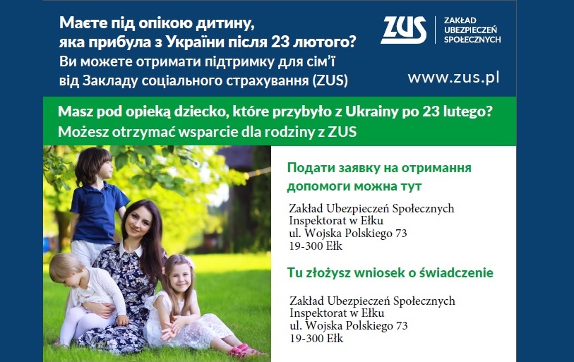 At the weekend, ZUS will help Ukrainian citizens to submit an application for 500+