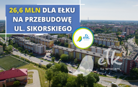 26,6 milioni di PLN per Ełk per la ricostruzione di via Sikorskiego