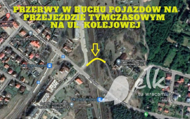 Przerwy w ruchu pojazdów na przejeździe tymczasowym na ul. Kolejowej
