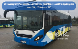 Zmiany w funkcjonowaniu linii komunikacyjnych nr 10, 13 oraz 17