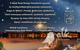Christmas wishes from the Mayor of the City of Ełk and the Chairman of the City Council