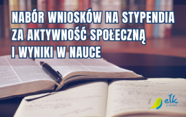 Wnioski o stypendia za aktywność społeczną i wyniki w nauce dla uczniów ze szkół prowadzonych przez Miasto Ełk