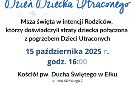 15 października – Międzynarodowy Dzień Dziecka Utraconego