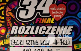 Ełcki sztab WOŚP podsumował zbiórkę 34 finału Wielkiej Orkiestry Świątecznej Pomocy